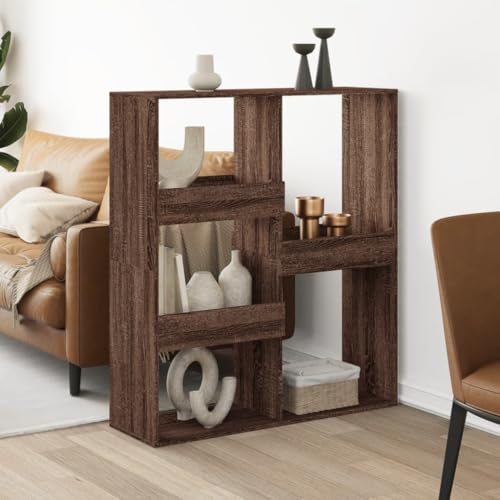 HANJIEFACAI Raumteiler Braun Eichen-Optik 100x33x115 cm Holzwerkstoff Small Bookcase Bookcase Small Bookshelf Shelf Organizer für Balkon Schlafzimmer Arbeitszimmer Flur von HANJIEFACAI