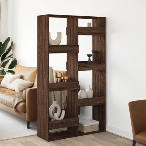 HANJIEFACAI Raumteiler Braun Eichen-Optik 100x33x175 cm Holzwerkstoff Small Bookcase Bookcase Small Bookshelf Shelf Organizer für Balkon Schlafzimmer Arbeitszimmer Flur HANJIEFACAI Raumteiler Braun Eichen-Optik 100x33x175 cm Holzwerkstoff Small Bookcase Bookcase Small Bookshelf Shelf Organizer für Balkon Schlafzimmer Arbeitszimmer Flur von HANJIEFACAI