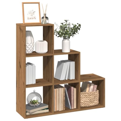 HANJIEFACAI Raumteiler-Bücherregal 3 Etagen Artisan-Eiche 99x29x99 cm Shelves for Bedroom Bookcase Shelf Organizer Bookshelves für Schlafzimmer Wohnzimmer Balkon Flur von HANJIEFACAI