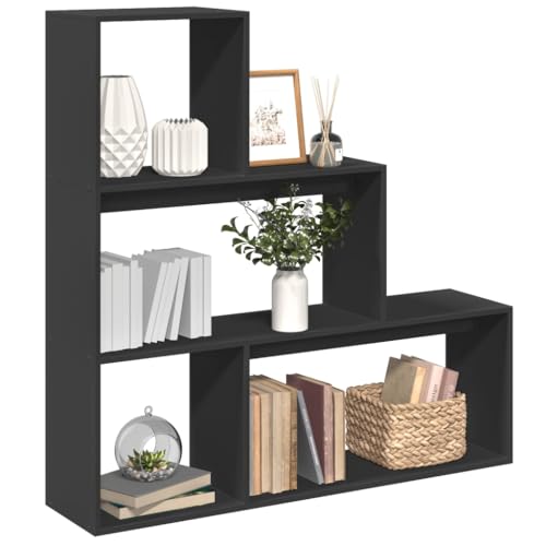 HANJIEFACAI Raumteiler-Bücherregal 3 Stufen Schwarz 123x29x123 cm Book Shelves Book Shelf Bookshelves Display Cabinet für Balkon Flur Wohnzimmer Arbeitszimmer HANJIEFACAI Raumteiler-Bücherregal 3 Stufen Schwarz 123x29x123 cm Book Shelves Book Shelf Bookshelves Display Cabinet für Balkon Flur Wohnzimmer Arbeitszimmer von HANJIEFACAI
