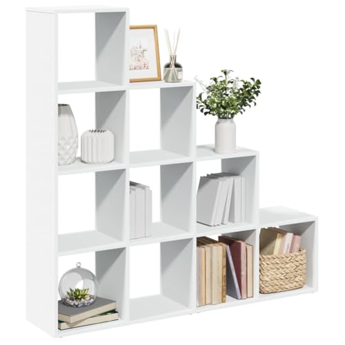HANJIEFACAI Raumteiler-Bücherregal 4 Stufen Weiß 131,5x29x131,5 cm Shelves for Bedroom Bookcase Shelf Organizer Bookshelves für Schlafzimmer Wohnzimmer Balkon Flur von HANJIEFACAI