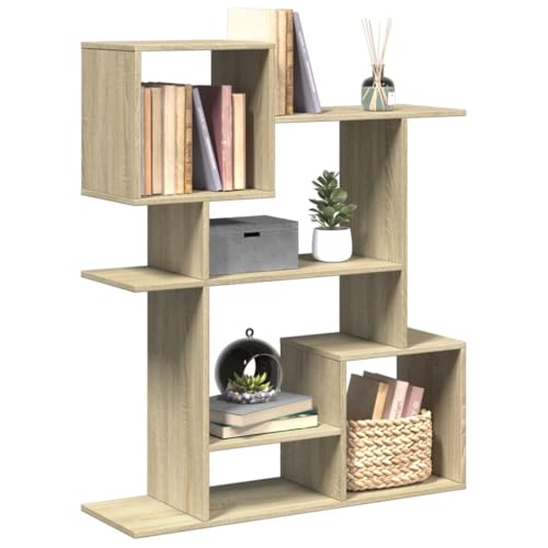HANJIEFACAI Raumteiler-Bücherregal Sonoma-Eiche 92x29x112 cm Holzwerkstoff Small Shelf Bookcase Small Bookshelf Bookshelves für Balkon Arbeitszimmer Wohnzimmer Flur von HANJIEFACAI