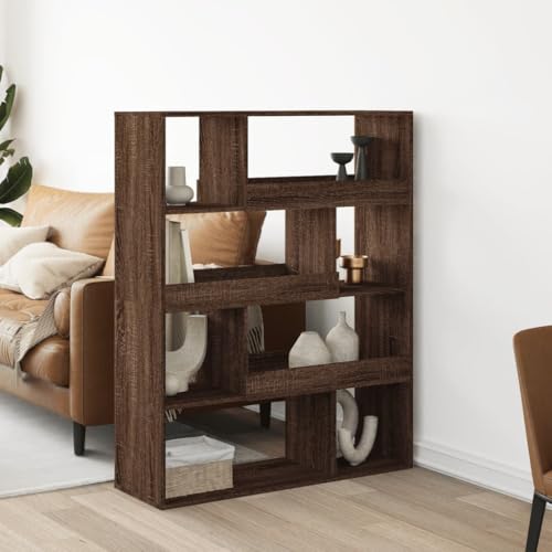 HANJIEFACAI Raumteiler Eichen-Optik 100x33x125,5 cm Holzwerkstoff Small Bookcase Bookcase Cabinet Bookshelves für Wohnzimmer Arbeitszimmer Schlafzimmer Flur von HANJIEFACAI