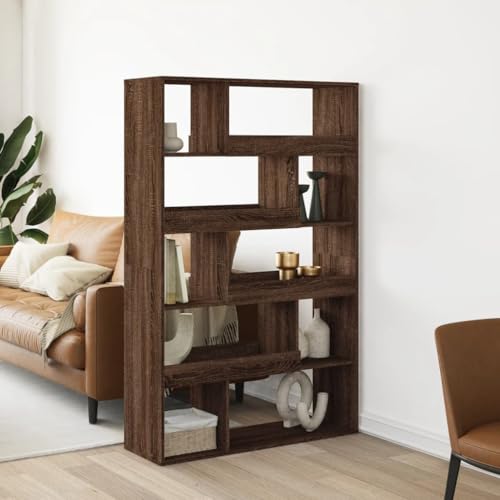 HANJIEFACAI Raumteiler Eichen-Optik 100x33x156,5 cm Holzwerkstoff Small Bookcase Bookcase Cabinet Bookshelves für Wohnzimmer Arbeitszimmer Schlafzimmer Flur von HANJIEFACAI