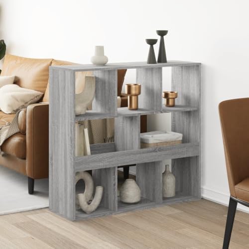 HANJIEFACAI Raumteiler Grau Sonoma 100x33x94,5 cm Holzwerkstoff Book Shelves Cabinet Small Bookshelf Display Cabinet für Wohnzimmer Balkon Arbeitszimmer Flur HANJIEFACAI Raumteiler Grau Sonoma 100x33x94,5 cm Holzwerkstoff Book Shelves Cabinet Small Bookshelf Display Cabinet für Wohnzimmer Balkon Arbeitszimmer Flur von HANJIEFACAI