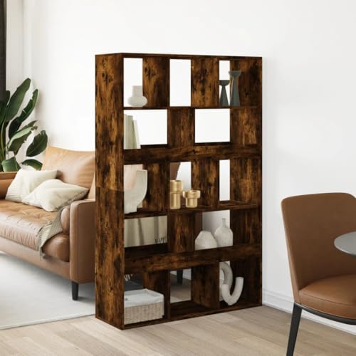 HANJIEFACAI Raumteiler Räuchereiche 100x33x156,5 cm Holzwerkstoff Book Shelves Cabinet Small Bookshelf Display Cabinet für Wohnzimmer Balkon Arbeitszimmer Flur von HANJIEFACAI