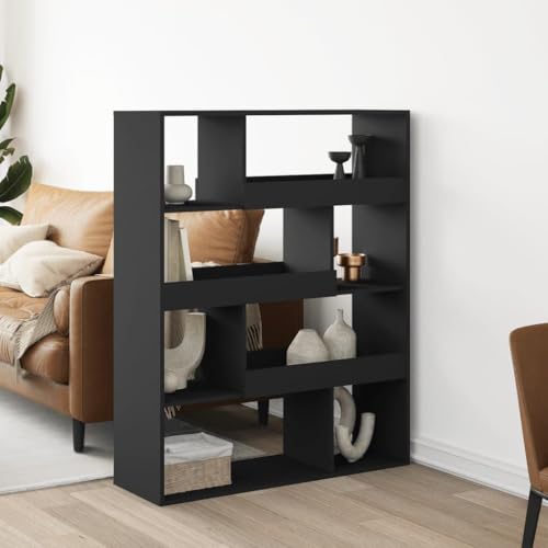 HANJIEFACAI Raumteiler Schwarz 100x33x125,5 cm Holzwerkstoff Small Bookcase Bookcase Cabinet Bookshelves für Wohnzimmer Arbeitszimmer Schlafzimmer Flur HANJIEFACAI Raumteiler Schwarz 100x33x125,5 cm Holzwerkstoff Small Bookcase Bookcase Cabinet Bookshelves für Wohnzimmer Arbeitszimmer Schlafzimmer Flur von HANJIEFACAI