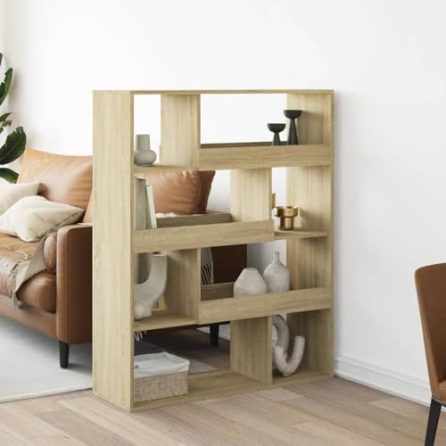 HANJIEFACAI Raumteiler Sonoma-Eiche 100x33x125,5 cm Holzwerkstoff Small Bookcase Bookcase Cabinet Bookshelves für Wohnzimmer Arbeitszimmer Schlafzimmer Flur HANJIEFACAI Raumteiler Sonoma-Eiche 100x33x125,5 cm Holzwerkstoff Small Bookcase Bookcase Cabinet Bookshelves für Wohnzimmer Arbeitszimmer Schlafzimmer Flur von HANJIEFACAI