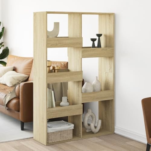 HANJIEFACAI Raumteiler Sonoma-Eiche 100x33x155,5 cm Holzwerkstoff Small Bookcase Bookcase Small Bookshelf Shelf Organizer für Balkon Schlafzimmer Arbeitszimmer Flur von HANJIEFACAI