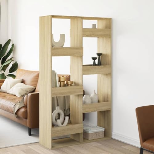 HANJIEFACAI Raumteiler Sonoma-Eiche 100x33x175 cm Holzwerkstoff Small Bookcase Bookcase Small Bookshelf Shelf Organizer für Balkon Schlafzimmer Arbeitszimmer Flur HANJIEFACAI Raumteiler Sonoma-Eiche 100x33x175 cm Holzwerkstoff Small Bookcase Bookcase Small Bookshelf Shelf Organizer für Balkon Schlafzimmer Arbeitszimmer Flur von HANJIEFACAI