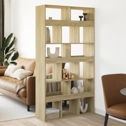 HANJIEFACAI Raumteiler Sonoma-Eiche 100x33x187,5 cm Holzwerkstoff Book Shelves Cabinet Small Bookshelf Display Cabinet für Wohnzimmer Balkon Arbeitszimmer Flur HANJIEFACAI Raumteiler Sonoma-Eiche 100x33x187,5 cm Holzwerkstoff Book Shelves Cabinet Small Bookshelf Display Cabinet für Wohnzimmer Balkon Arbeitszimmer Flur von HANJIEFACAI
