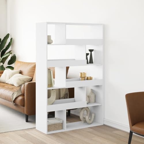HANJIEFACAI Raumteiler Weiß 100x33x156,5 cm Holzwerkstoff Small Bookcase Bookcase Cabinet Bookshelves für Wohnzimmer Arbeitszimmer Schlafzimmer Flur von HANJIEFACAI