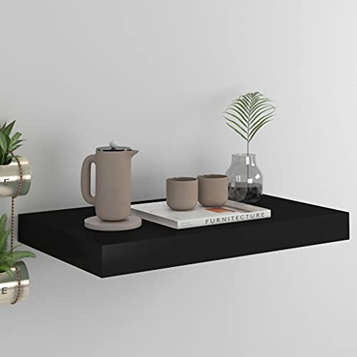 HANJIEFACAI Schwebendes Wandregal Schwarz 40x23x3,8 cm MDF Floating Shelf Modern Home Decor Invisible Mounting System for Living Room Bedroom Office Display Books Awards HANJIEFACAI Schwebendes Wandregal Schwarz 40x23x3,8 cm MDF Floating Shelf Modern Home Decor Invisible Mounting System for Living Room Bedroom Office Display Books Awards von HANJIEFACAI