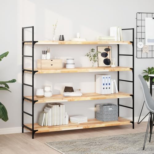 HANJIEFACAI Schweberegal 140x40x4 cm Massivholz Akazie Unbehandelt, Floating Shelf Wall Mounted Storage for Living Room Kitchen Bathroom, DIY Design Natural Wood Shelf with Unique Grain Pattern von HANJIEFACAI