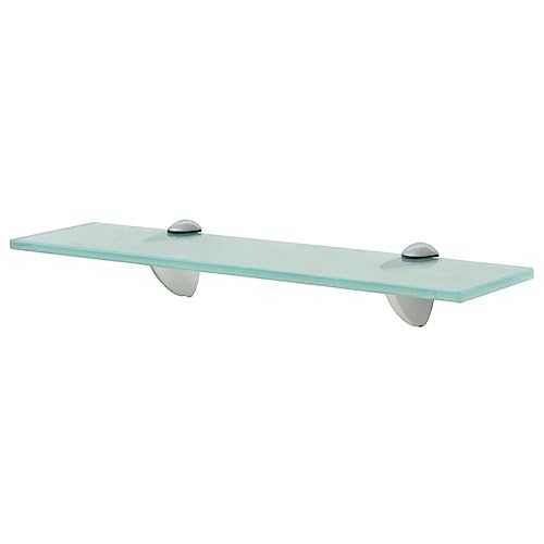 HANJIEFACAI Schweberegal Glas 40x10 cm 8 mm Floating Shelf Wall Mounted Glass Shelf Bathroom Living Room Modern Decor with Zinc Alloy Clips 10kg Load Capacity von HANJIEFACAI