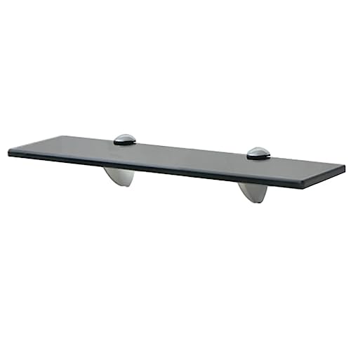 HANJIEFACAI Schweberegal Glas 40x20 cm 8 mm Floating Shelf Black Wall Mounted Glass Shelf with 10kg Load Capacity for Bathroom Living Room Bedroom Decor von HANJIEFACAI