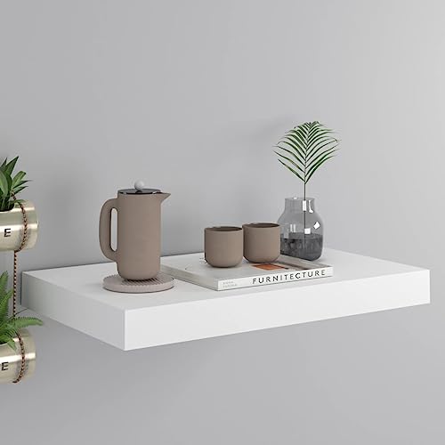 HANJIEFACAI Schweberegal Weiß 40x23x3,8 cm MDF Floating Wall Shelf Modern Design Invisible Mounting System for Living Room Bedroom Home Decor Display Books Awards HANJIEFACAI Schweberegal Weiß 40x23x3,8 cm MDF Floating Wall Shelf Modern Design Invisible Mounting System for Living Room Bedroom Home Decor Display Books Awards von HANJIEFACAI