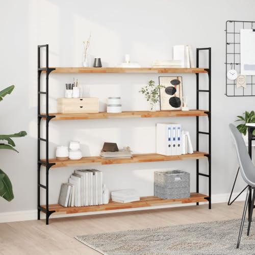 HANJIEFACAI Schweberegale 3 STK. Akazie Massivholz Wandregal 120x20x4 cm Ölbehandelt für Wohnzimmer Küche Badezimmer Stauraum Design Element DIY von HANJIEFACAI