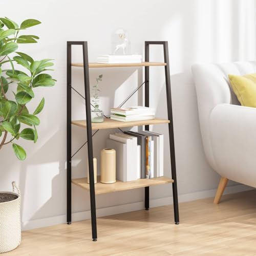 HANJIEFACAI Standregal 3 Böden Hellbraun und Schwarz 56x35x108 cm Vitrine Book Shelf Bookcase Display Cabinet für Arbeitszimmer Balkon Wohnzimmer Schlafzimmer HANJIEFACAI Standregal 3 Böden Hellbraun und Schwarz 56x35x108 cm Vitrine Book Shelf Bookcase Display Cabinet für Arbeitszimmer Balkon Wohnzimmer Schlafzimmer von HANJIEFACAI
