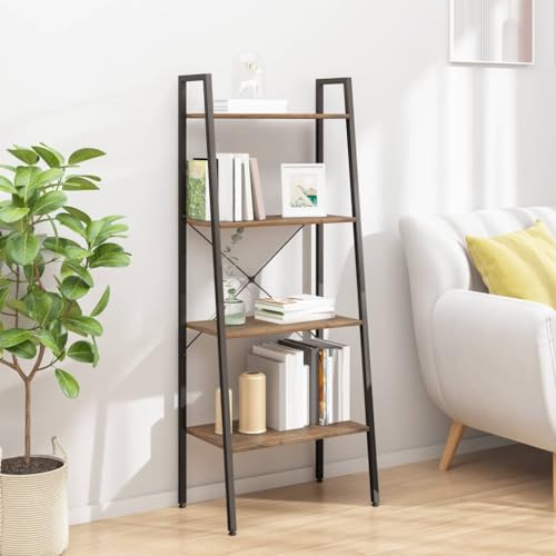 HANJIEFACAI Standregal 4 Böden Dunkelbraun und Schwarz 56x35x140 cm Vitrine Book Shelf Bookcase Display Cabinet für Arbeitszimmer Balkon Wohnzimmer Schlafzimmer HANJIEFACAI Standregal 4 Böden Dunkelbraun und Schwarz 56x35x140 cm Vitrine Book Shelf Bookcase Display Cabinet für Arbeitszimmer Balkon Wohnzimmer Schlafzimmer von HANJIEFACAI