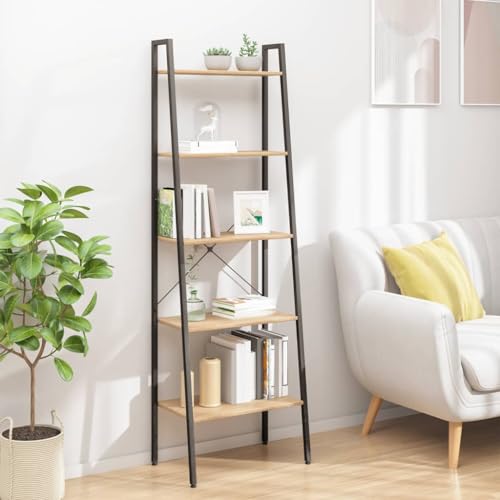 HANJIEFACAI Standregal 5 Böden Hellbraun und Schwarz 56x35x174 cm Vitrine Book Shelf Bookcase Display Cabinet für Arbeitszimmer Balkon Wohnzimmer Schlafzimmer HANJIEFACAI Standregal 5 Böden Hellbraun und Schwarz 56x35x174 cm Vitrine Book Shelf Bookcase Display Cabinet für Arbeitszimmer Balkon Wohnzimmer Schlafzimmer von HANJIEFACAI