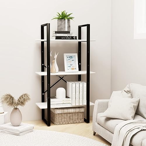 HANJIEFACAI Standregal Weiß 60x30x105 cm Massivholz Kiefer Vitrine Book Shelf Cabinet Shelf Organizer für Wohnzimmer Schlafzimmer Balkon Flur von HANJIEFACAI