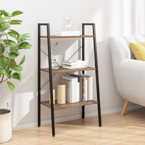 HANJIEFACAI Standregal mit 3 Böden Dunkelbraun und Schwarz 56x35x108 cm Vitrine Book Shelf Bookcase Display Cabinet für Arbeitszimmer Balkon Wohnzimmer Schlafzimmer HANJIEFACAI Standregal mit 3 Böden Dunkelbraun und Schwarz 56x35x108 cm Vitrine Book Shelf Bookcase Display Cabinet für Arbeitszimmer Balkon Wohnzimmer Schlafzimmer von HANJIEFACAI