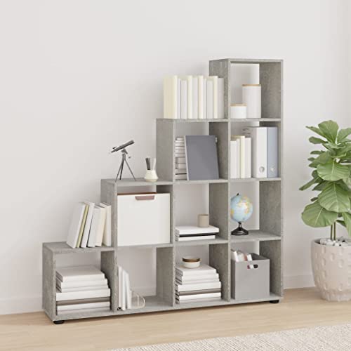 HANJIEFACAI Treppenregal Betongrau 142 cm Holzwerkstoff Small Bookcase Bookcase Cabinet Display Cabinet für Wohnzimmer Schlafzimmer Balkon Arbeitszimmer HANJIEFACAI Treppenregal Betongrau 142 cm Holzwerkstoff Small Bookcase Bookcase Cabinet Display Cabinet für Wohnzimmer Schlafzimmer Balkon Arbeitszimmer von HANJIEFACAI