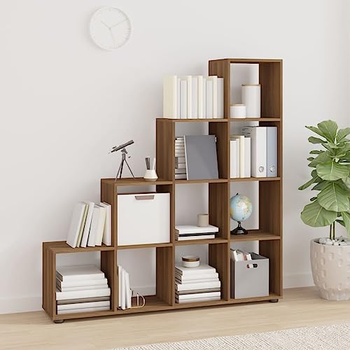 HANJIEFACAI Treppenregal Braun Eichen-Optik 142 cm Holzwerkstoff Small Bookcase Bookcase Cabinet Display Cabinet für Wohnzimmer Schlafzimmer Balkon Arbeitszimmer HANJIEFACAI Treppenregal Braun Eichen-Optik 142 cm Holzwerkstoff Small Bookcase Bookcase Cabinet Display Cabinet für Wohnzimmer Schlafzimmer Balkon Arbeitszimmer von HANJIEFACAI
