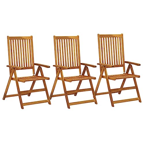 HANJIEFACAI Verstellbare Gartenstühle 3 STK. Massivholz Akazie Gartenstuhl Modern Gartenstuhl Terrassenstühle Outdoor Stuhl für Schlafraum Camping Park Balkon HANJIEFACAI Verstellbare Gartenstühle 3 STK. Massivholz Akazie Gartenstuhl Modern Gartenstuhl Terrassenstühle Outdoor Stuhl für Schlafraum Camping Park Balkon von HANJIEFACAI