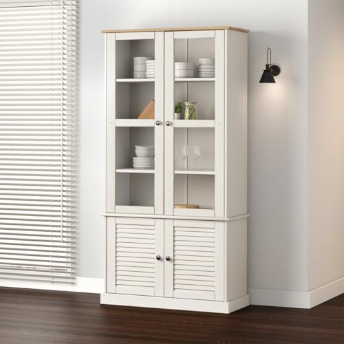 HANJIEFACAI Vitrine VIGO Weiß 85x35x170 cm Massivholz Kiefer Small Bookcase Book Shelf Bookcase Book Shelves für Schlafzimmer Wohnzimmer Flur Balkon HANJIEFACAI Vitrine VIGO Weiß 85x35x170 cm Massivholz Kiefer Small Bookcase Book Shelf Bookcase Book Shelves für Schlafzimmer Wohnzimmer Flur Balkon von HANJIEFACAI