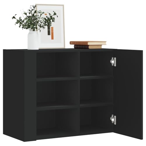 HANJIEFACAI Wall Shelf Black 75x35x60 cm Wood Board Storage Cabinet with 6 Compartments for Living Room Bedroom Bathroom Organization Decor HANJIEFACAI Wall Shelf Black 75x35x60 cm Wood Board Storage Cabinet with 6 Compartments for Living Room Bedroom Bathroom Organization Decor von HANJIEFACAI