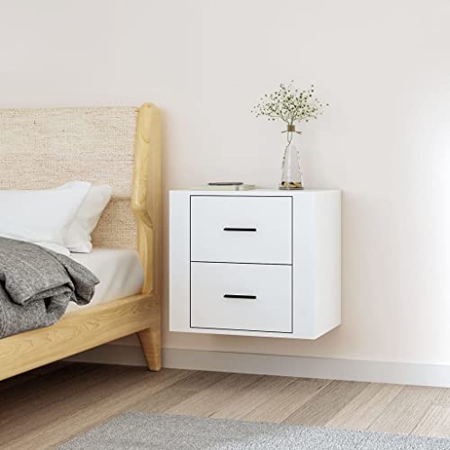 HANJIEFACAI Wand-Nachttisch Weiß 50x36x47 cm Schlafzimmer Kommode mit Stauraum Wandmontage Holzwerkstoff modernes Design für Wohnzimmer und Schlafzimmer HANJIEFACAI Wand-Nachttisch Weiß 50x36x47 cm Schlafzimmer Kommode mit Stauraum Wandmontage Holzwerkstoff modernes Design für Wohnzimmer und Schlafzimmer von HANJIEFACAI