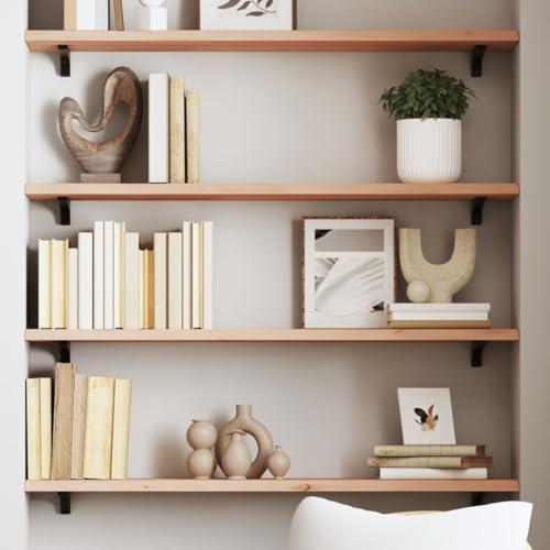 HANJIEFACAI Wandregal 100x20x2 cm Massivholz Eiche Unbehandelt Rustic Wall Shelf Solid Oak Wood Storage Solution for Bathroom Kitchen Office HANJIEFACAI Wandregal 100x20x2 cm Massivholz Eiche Unbehandelt Rustic Wall Shelf Solid Oak Wood Storage Solution for Bathroom Kitchen Office von HANJIEFACAI