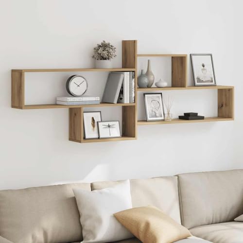 HANJIEFACAI Wandregal Artisan-Eiche Floating Wall Shelf 167.5x18x68 cm Holzwerkstoff Storage Organizer for Living Room Bedroom Kitchen Modern Decorative Display Rack HANJIEFACAI Wandregal Artisan-Eiche Floating Wall Shelf 167.5x18x68 cm Holzwerkstoff Storage Organizer for Living Room Bedroom Kitchen Modern Decorative Display Rack von HANJIEFACAI
