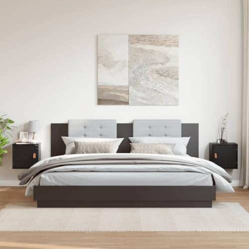 HANJIEFACAI Wandschränke 2 Stück Schwarz Massivholz Kiefer Hängeschrank 31.5x30x30 cm Wandregal Badezimmer Küche Aufbewahrung Schrank Lagerung Stauraum von HANJIEFACAI