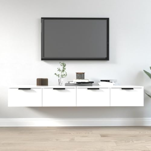 HANJIEFACAI Wandschränke 2 Stück Weiß 68x30x20 cm Holzwerkstoff Hängeschränke mit Schubladen für Küche Badezimmer Wohnzimmer Aufbewahrung Stauraum Maximieren HANJIEFACAI Wandschränke 2 Stück Weiß 68x30x20 cm Holzwerkstoff Hängeschränke mit Schubladen für Küche Badezimmer Wohnzimmer Aufbewahrung Stauraum Maximieren von HANJIEFACAI