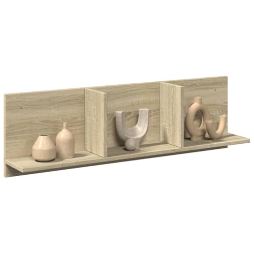 HANJIEFACAI Wandschrank 100x16,5x30 cm Sonoma Eiche Holzwerkstoff Hängeschrank Badezimmer Küche Aufbewahrungsschrank Wandmontage Stauraum Organizer von HANJIEFACAI