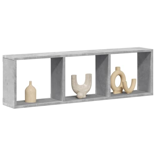 HANJIEFACAI Wandschrank 100x16x30 cm Betongrau Holzwerkstoff Hängeschrank Badezimmer Küche Aufbewahrungsschrank Wandmontage Stauraum Organizer von HANJIEFACAI