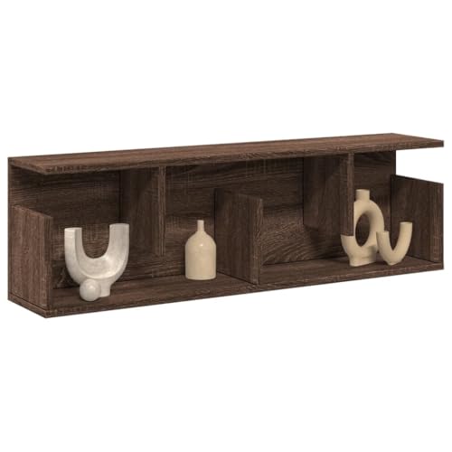 HANJIEFACAI Wandschrank 100x20x30 cm Braun Eichen-Optik Holzwerkstoff Hängeschrank Badezimmer Küche Aufbewahrung Schrank Wandmontage Stauraum Organizer von HANJIEFACAI