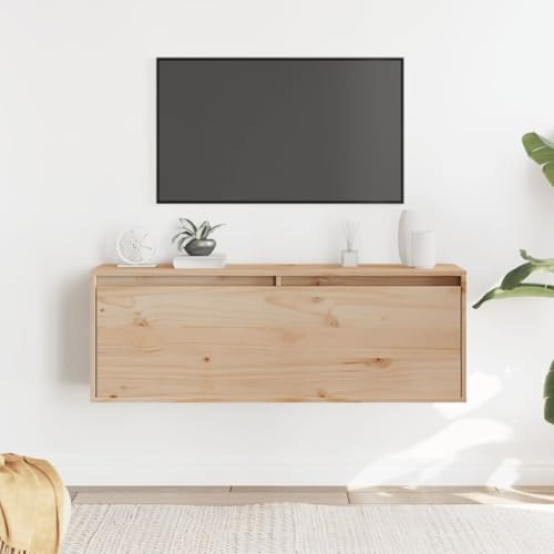HANJIEFACAI Wandschrank 100x30x35 cm Massivholz Kiefer TV Schrank Hängeschrank Holz Schwebeschrank für Wohnzimmer Schlafzimmer Dekorativ Praktisch Robust Stabil Lange Lebensdauer von HANJIEFACAI