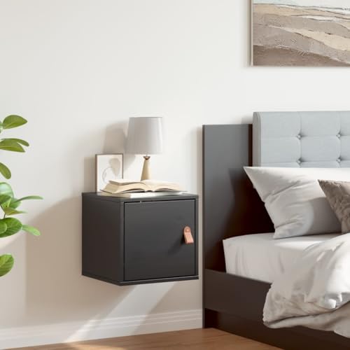 HANJIEFACAI Wandschrank Schwarz 31,5x30x30 cm Massivholz Kiefer Hängeschrank Wandmontage Stauraum Organizer Badezimmer Küche Schlafzimmer von HANJIEFACAI