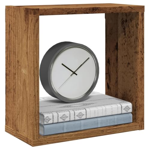 HANJIEFACAI Würfel-Wandregale 6 STK. Altholz-Optik Holzwerkstoff Regalbrett Wohnzimmer Schlafzimmer Wandregal Aufbewahrung Organizer 30x15x30 cm von HANJIEFACAI
