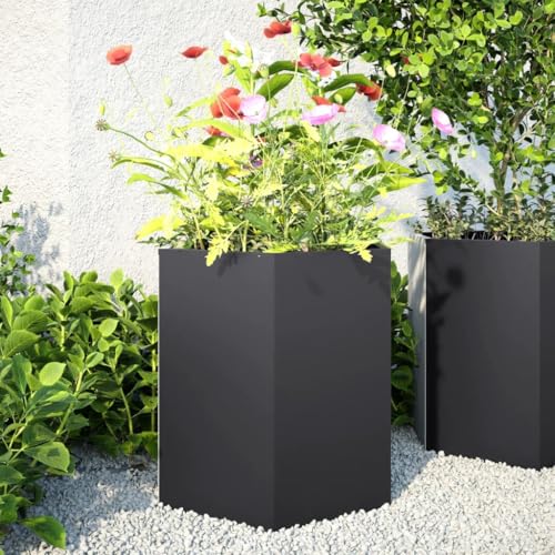 HANJIEFACAI gartenmöbel Set günstig Balkon setGartensofa 2-Sitzer mit Dach und Hockern Grau Poly RattanGeeignet für Gartenterrassen von HANJIEFACAI