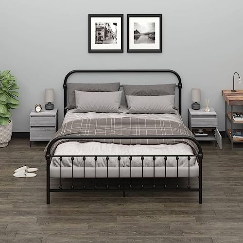 Nachttische 2 Stück Grau Sonoma 40x35x50 cm Beistelltisch mit Stauraum Schlafzimmer Kommode Moderne Nachttisch Set mit Ablagefach von HANJIEFACAI