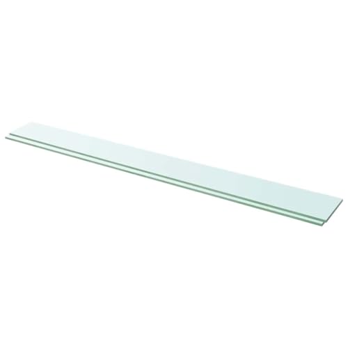 Regalbrett Glas 110x12 cm 2 Stück Transparent Wandregal Deko Element Hartglas 8mm Stärke Tragkraft 15 kg für Wohnzimmer Büro von HANJIEFACAI