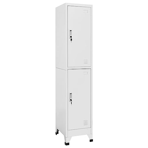 Schließfachschrank 2 Fächer 38x45x180 cm Metallspind abschließbar für Umkleide Schule Büro mit Kleiderstange und Namensschild robuste Stahlkonstruktion einfach montierbar Schließfachschrank 2 Fächer 38x45x180 cm Metallspind abschließbar für Umkleide Schule Büro mit Kleiderstange und Namensschild robuste Stahlkonstruktion einfach montierbar von HANJIEFACAI