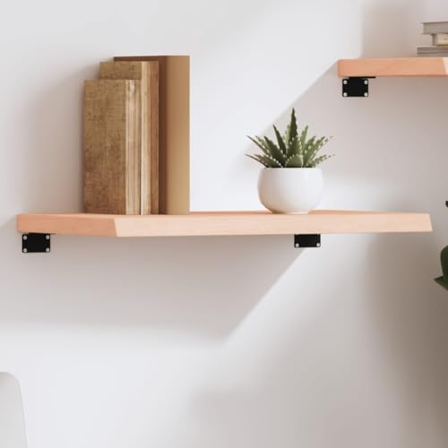 Wandregal Eiche Massivholz Rustikal Handmade Naturkante Unbehandelt 60x30x(2-4) cm Wall Shelf Bathroom Storage Organizer Desk Shelf Kitchen Display Board von HANJIEFACAI