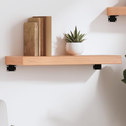Wandregal Hellbraun Rustikales Eichenholz Regal 60x20x6 cm Massivholz Wandboard Badezimmer Ablage Schrank Schreibtisch Stauraum Lösung Handgefertigt von HANJIEFACAI