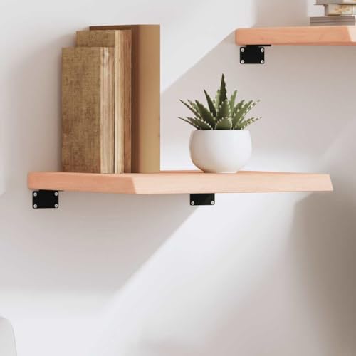 Wandregal Rustic Oak Wood Shelf 40x40x(2-4) cm Solid Unfinished Storage Wall Board for Bathroom Kitchen Office Decor Handmade Natural Edge von HANJIEFACAI